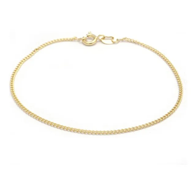 Pulsera Grumet Dorada Enchapada En Oro 18k 18cm
