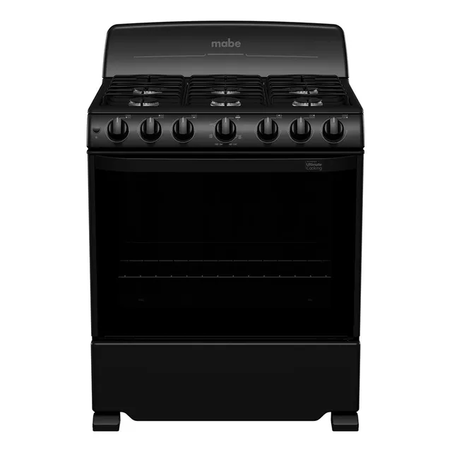 Estufa Mabe Em7630bapn2 A Gas/eléctrica Negra Puerta Con Visor 126.6l