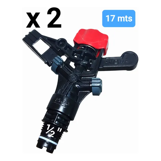 Aspersor Profesional Riego Diámetro 1/2 PuLG 17 Mts Alcance