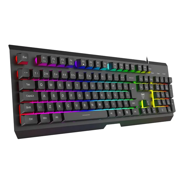 Teclado Membrana Gamer Nova Preto Rgb Abnt2 Full Size T-dag