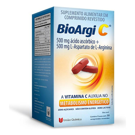 Bioargi C 500mg + 500mg 30 Comprimidos Revestidos Bioargi C 500mg + 500mg 30 Comprimidos Revestidos