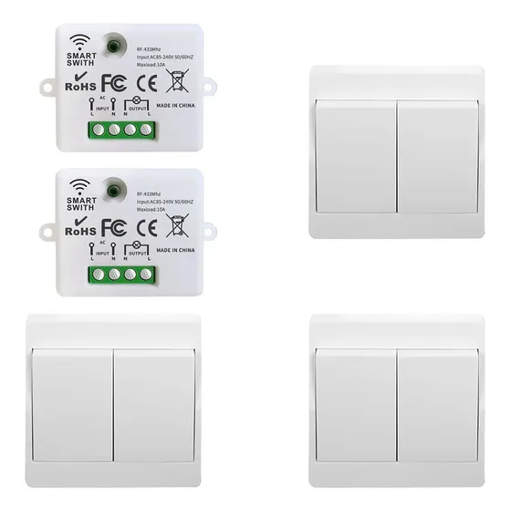Rf Interruptor De Pared De Autoalimentación Inalámbrica Led