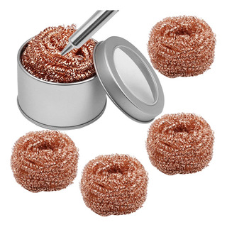 Kit Limpiador De Puntas De Cautín De 5 Fibra De Acero Y Base Kit Limpiador De Puntas De Cautín De 5 Fibra De Acero Y Base
