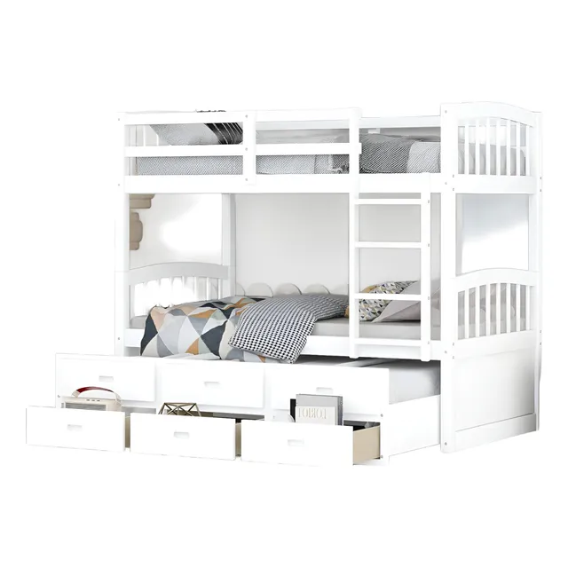 Litera Individual Con Cama Nido Individual Y 3 Cajones