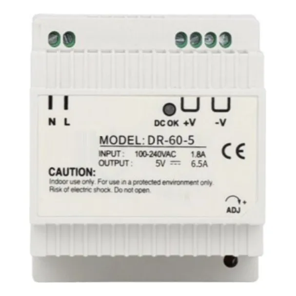 Fuente De Voltaje Industrial 5vcd 6.5a 60w Montaje Riel Din