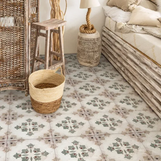 Ceramica Decorada Calcareo Salerno 33 X 33 Piu Beige Sevilla