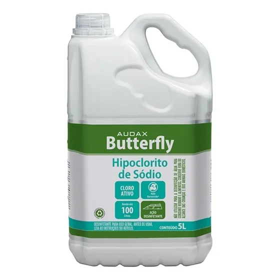 Alvejante Hipoclorito De Sódio Butterfly Cloro Ativo 5 L