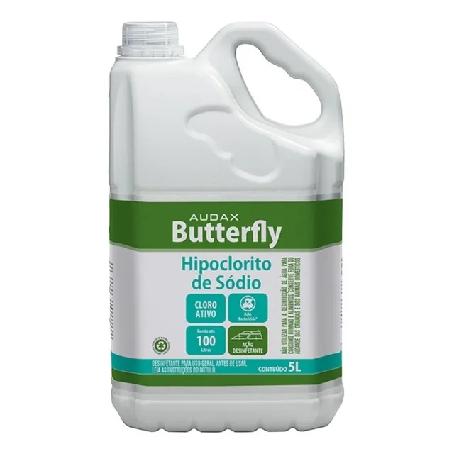 Alvejante Hipoclorito De Sódio Butterfly Cloro Ativo 5 L