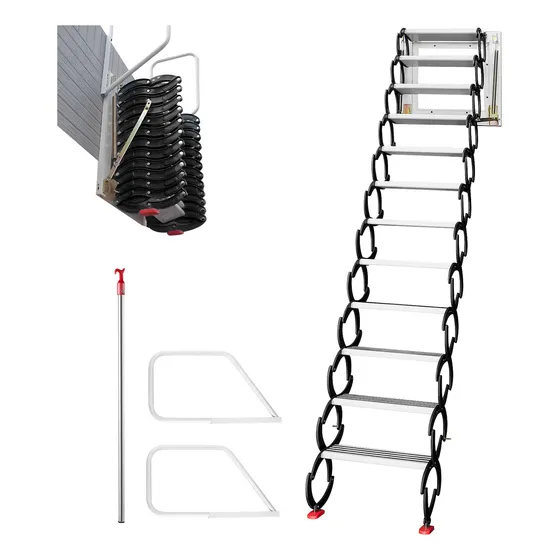 Vevor 3m Escalera Telescópica Retráctil Plegable Portátil Color Negro