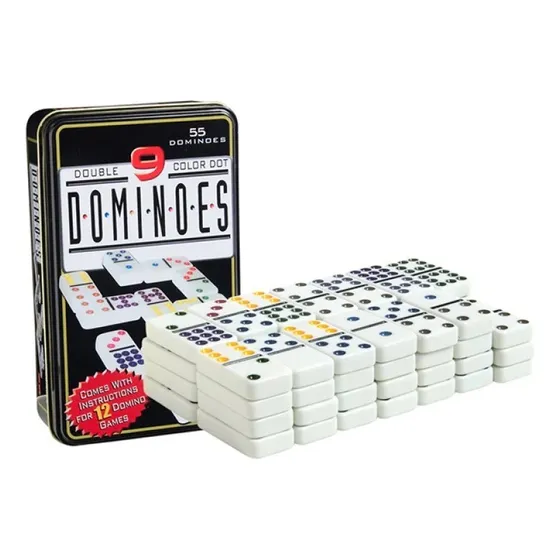 Juego Dominó Chancho 9 Caja Metálica 55 Piezas / Tcenter