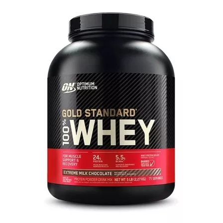 Suplemento en polvo Optimum Nutrition  Proteína Gold Standard 100% Whey proteína sabor extreme milk chocolate en pote de 2.27kg