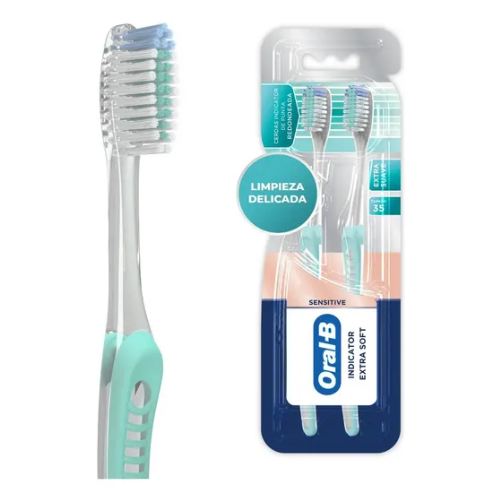 Cepillo Dental Sensitive Indicator Extra Soft X2 Unidades Oral-B