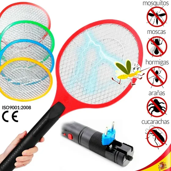 X4 Raqueta Eléctrica Matamoscas Zancudos Batería Mosquitos Color Variado | Cuotas sin interés