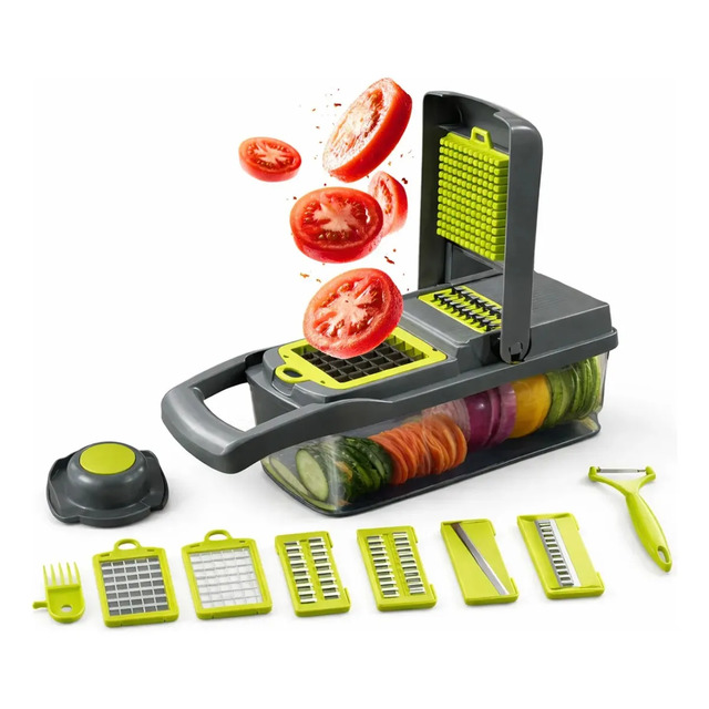 Eps-403 Cortador Fatiador E Ralador De Vegetais Multifuncional 16 Pçs Legumes E Frutas Lâm...