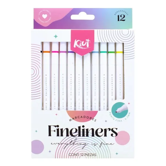 Marcador Kiut Fineliners 12 Unidades
