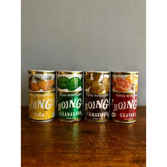 Latas Antiguas Refresco Boing En Hojalata Precio Por Pieza !