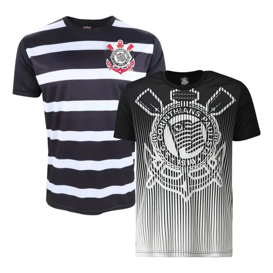 Kit Camisa Masculina Corinthians Timão Spr Licenciada Sccp 