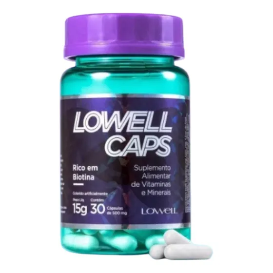 Lowell Caps Vitaminas E Nutrição Capilar 100% Natural -30cps