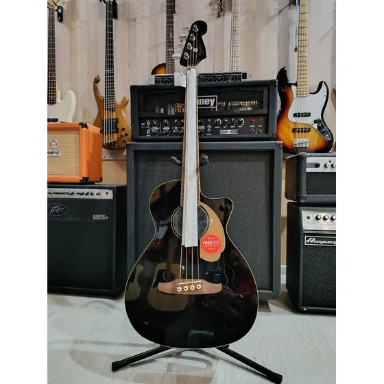 Bajo Fender Electroaustico  Kingman  Bass Inmaculado Diestro Negro Laqueado 4