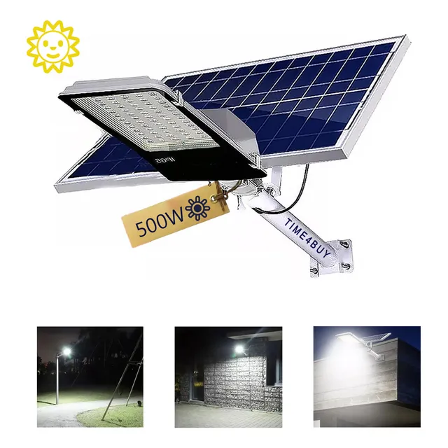 Time4buy Lámpara Solar Luminaria Suburbana Alumbrado Publico Led 500w Lampara Solar Suburbana Lampara Solar Exterior Focos Solares Exterior Luminaria Solar Foco Solar Luz Led Solar