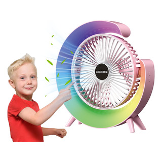 Ventilador Portátil De Escritorio Recargable Lampara Con Luz Ventilador Portátil De Escritorio Recargable Lampara Con Luz