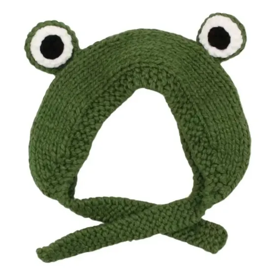 Diadema De Rana Hecha A Mano Para Mujer Gorro De Punto Lana