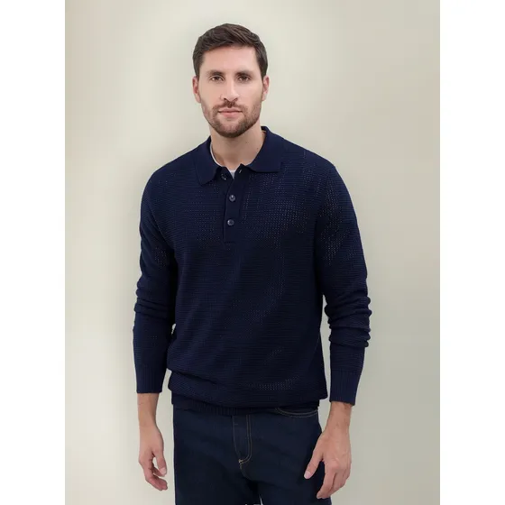 Saco De Hombre Cuello Redondo Patprimo Color Azul #44330227