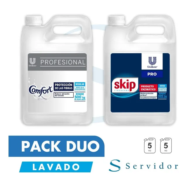 Packduo N°2 Lavado Ropa Jabón Liquido Skip Y Confort X  5