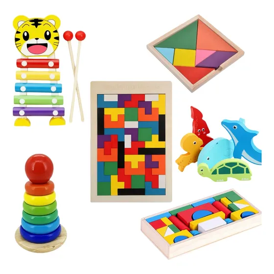 Set X 6 Montessori Ensarte Juego De Encastre Para Niños