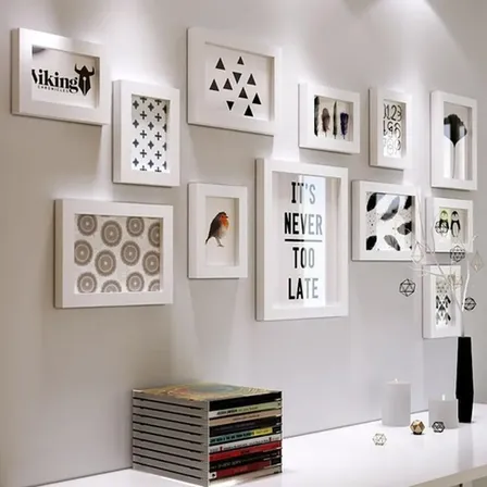 12 Marcos Fotos Decorativo Pared Portaretrato - Norplat Color Blanco