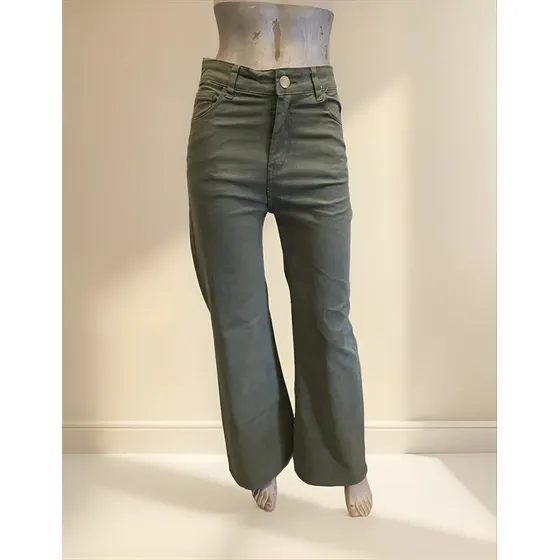 Pantalón Maria Anquele Jean Wide Leg Elastizado Mujer Dama