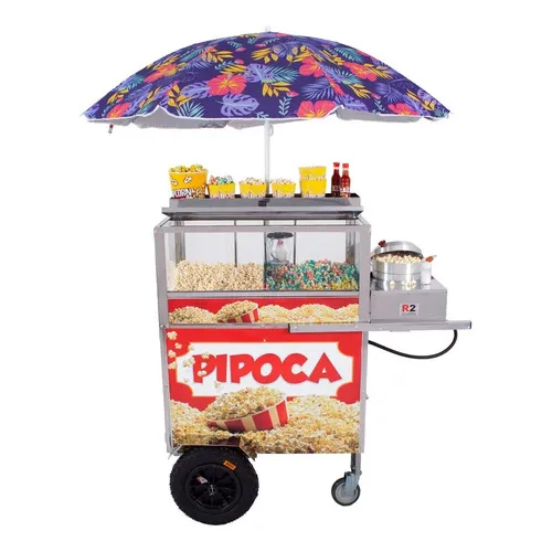 Carrinho Pipoca Doce E Salgada Com Pipoqueira E Lampião - R2