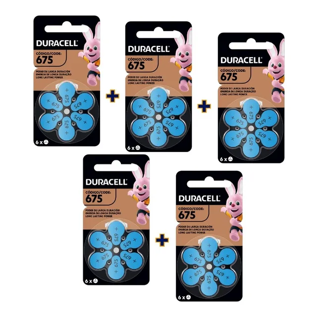 Pack 30 Pila Auditiva #675 Duracell Zinc Air