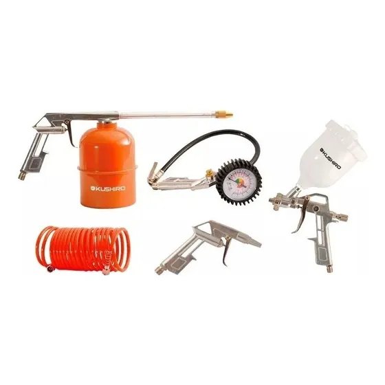 Kit 5 Piezas Para Compresor Aire Universal Kushiro Pistolas