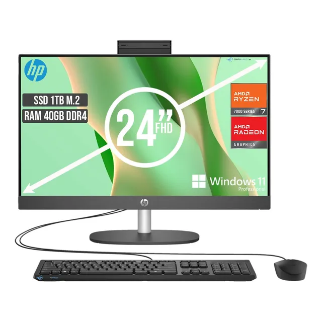 Todo En Uno Hp Amd Ryzen 7 7730u Ssd 1tb + Ram 40gb Led 24