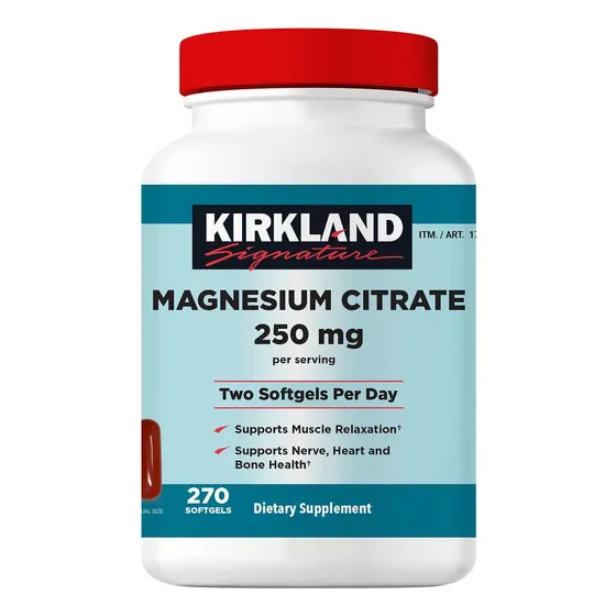 Suplemento De Citrato De Magnesio 250 Mg 270 Cápsulas Blanda