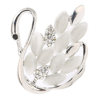 Broche De Cisne De Decoración De Ropa Para Mujer Cristal Ele Broche De Cisne De Decoración De Ropa Para Mujer Cristal Ele