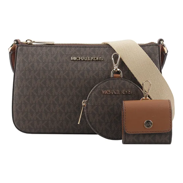 Bolsa Michael Kors Original Jet Set Logo Brown + Airpod Case