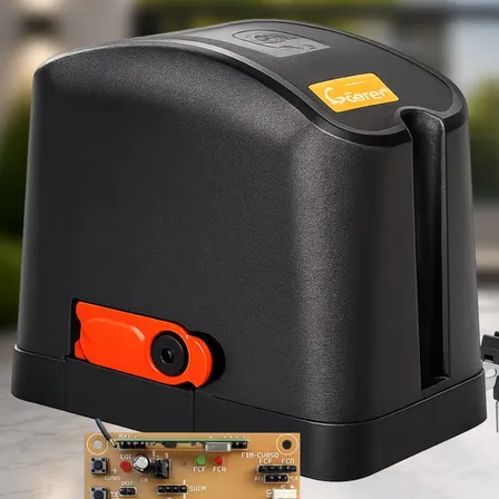 Kit Motor Portao Eletronico 1/4hp 400kg + 2 Contr + 3m Crema Preto 220v 50/60hz