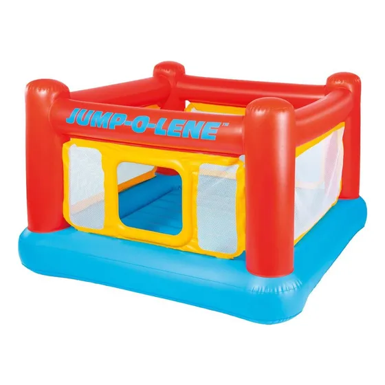 Brincolin Trampolin Inflable Con Malla Jump O Lene De Niños Blanco Azul