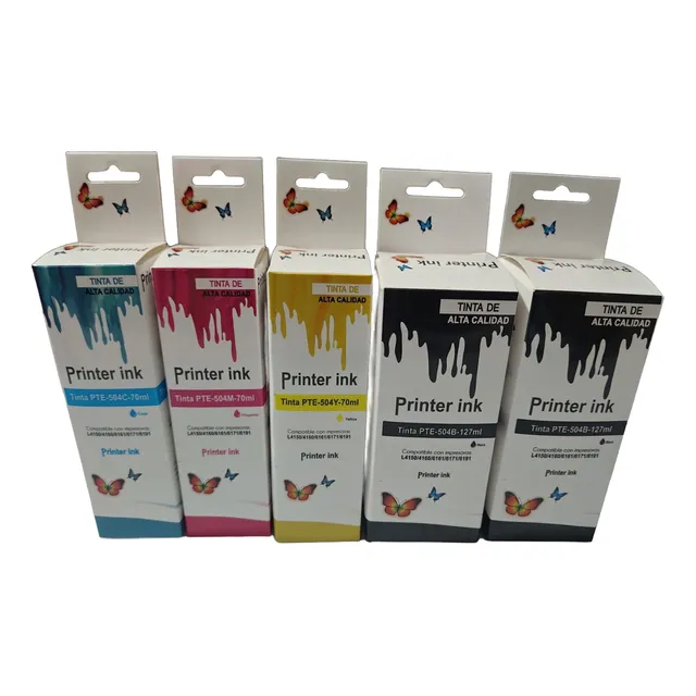 Kit 5 Tintas Genericas T504 Compatibles Epson L4150/ L4160