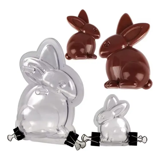 Molde De Acrilico Para Chocolate Conejo 3d Pascua