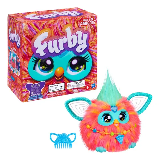 Juguete interactivo Furby Coral, 15 accesorios de moda