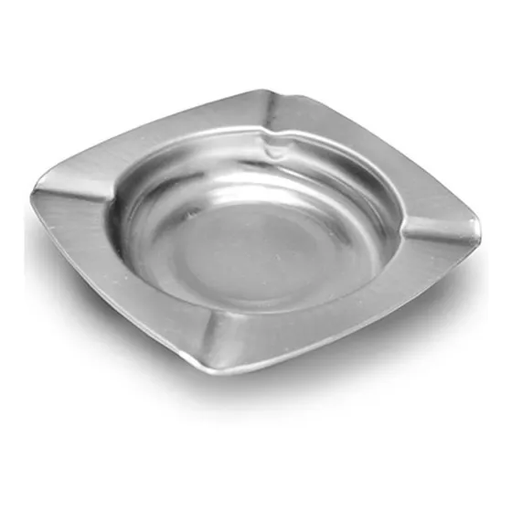 Cenicero cuadrado de acero inoxidable de 11,5 cm