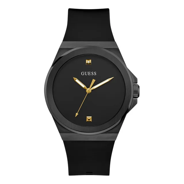 Reloj Guess Vinyl Gw0790g2 Hombre Negro Cuarzo Hebilla