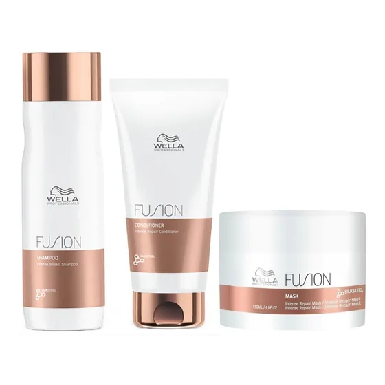 Shampo+acondicionador+mascarilla Wella Fusion Kit Reparador