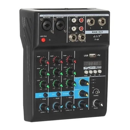 Mesa De Sonido Jiy-f4a 4 Dj Mp3 / Usb / Bluetooth / Canales