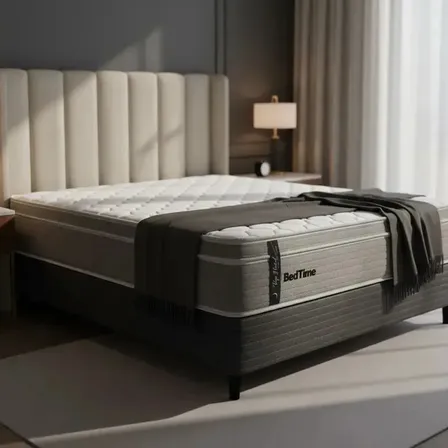 Sommier Y Colchon 2 Plazas (140x190) Bedtime Top Hotel Spa Gris