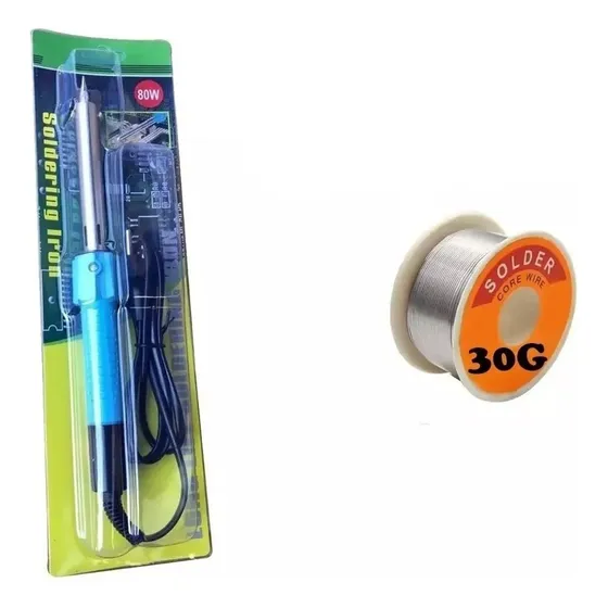 Pack Cautín Eléctrico Tipo Lápiz Para Soldar 80w +soldadura 