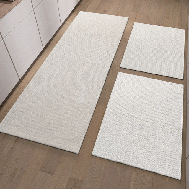 Kit Jogo Passadeira 3 Peças 40x130cm + 2 Tapetes 40x60cm 1.3 M 40 Cm Natural